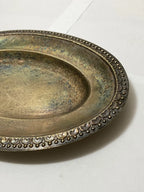 Antiga Travessa Oval Metal Prateado 27x18,5cm