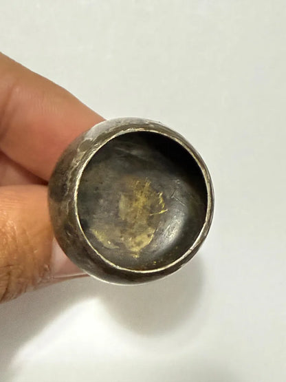 Mini Escultura Cachorro Antiga Em Metal Prateado