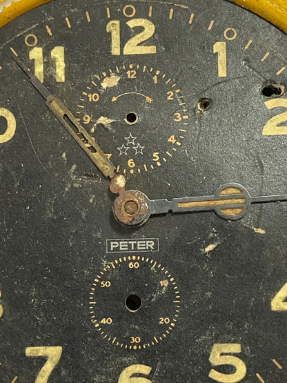 Relógio Despertador Mecânico Peter Alemão Década 50 Amarelo