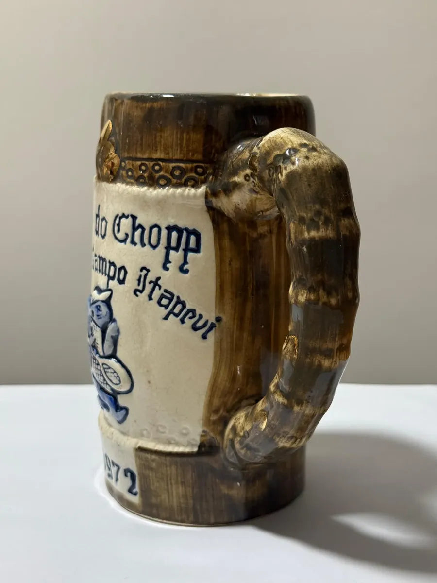 Caneca Antiga De Chopp Em Cerâmica Clube De Campo Itapevi