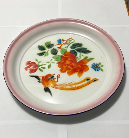 Prato Esmaltado Antigo Chinês Bumper Harvest 40cm