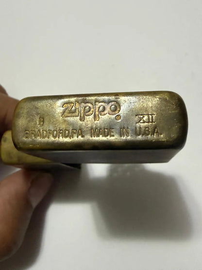 Isqueiro Antigo Zippo Original Usa Latão Escovado XII