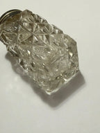 Pote Antigo Em Vidro Lapidado C/ Tampa Metal