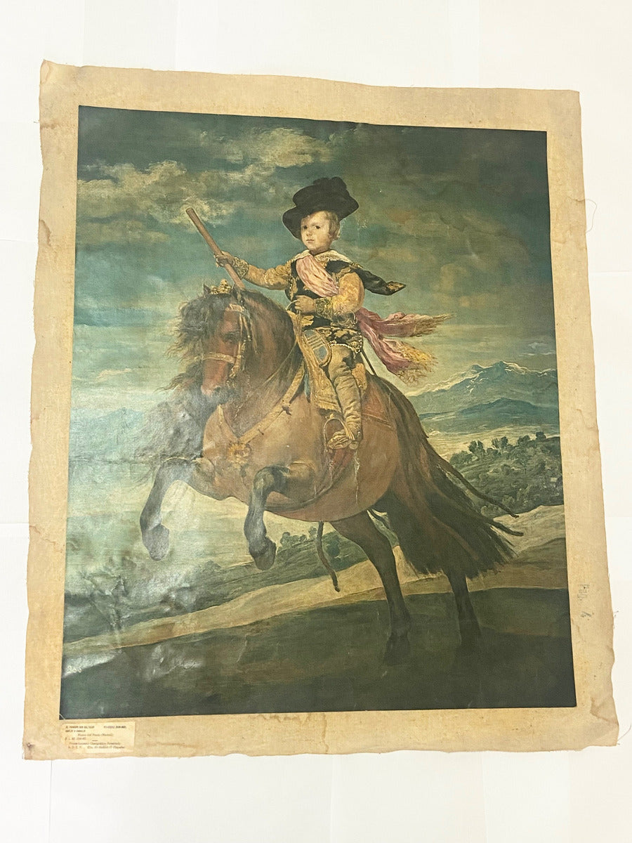 Oleografia Antiga Velázquez – Príncipe Baltasar Espanha - Bom?