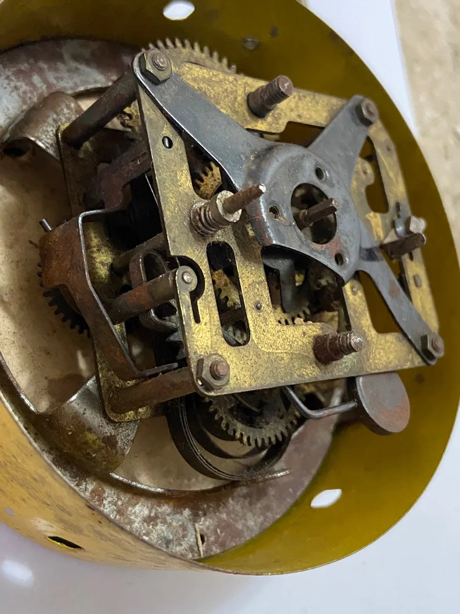 Relógio Despertador Mecânico Peter Alemão Década 50 Amarelo