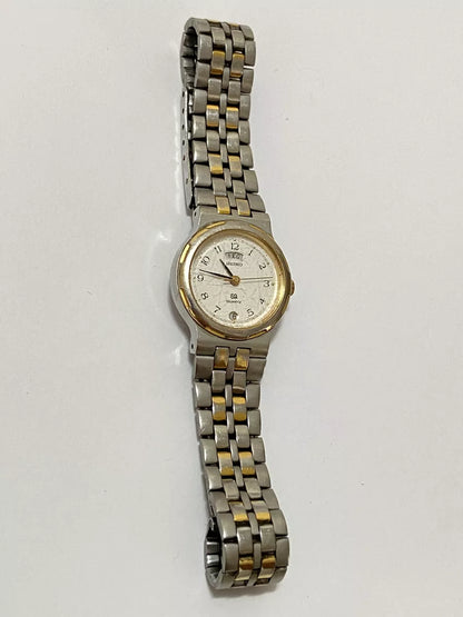 Relógio Antigo Seiko Day Date Quartz Japan Dourado E Prata