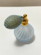 Perfumeiro Antigo Borrifador Em Vidro Fosco Azul
