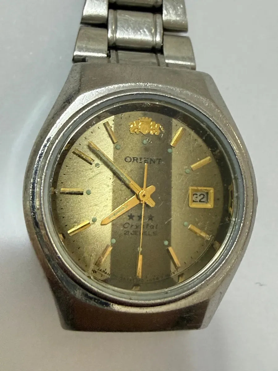 Relógio Antigo Orient Crystal 21 Jewels Prateado