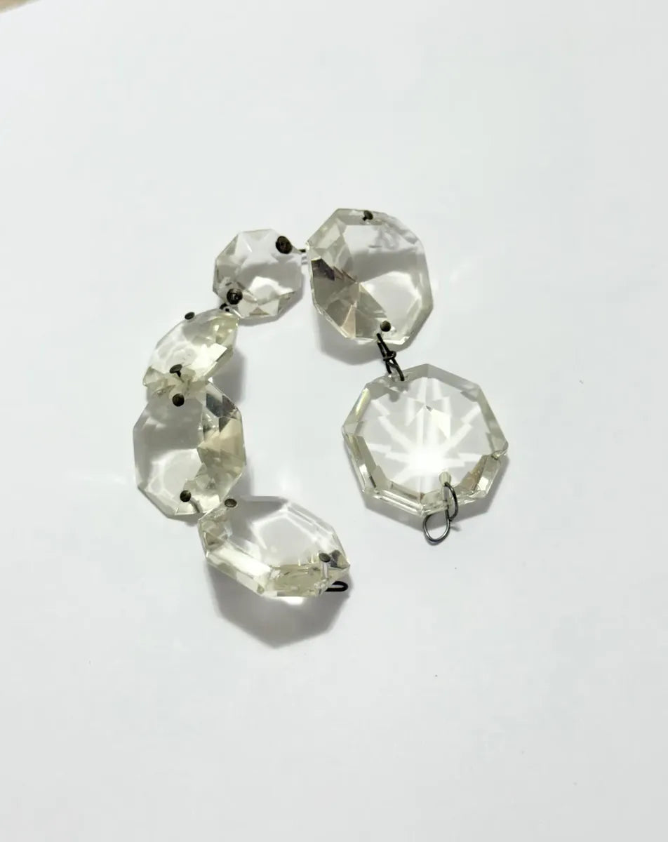 Cristais Lapidados Octogonais Diamante Para Lustre Antigo