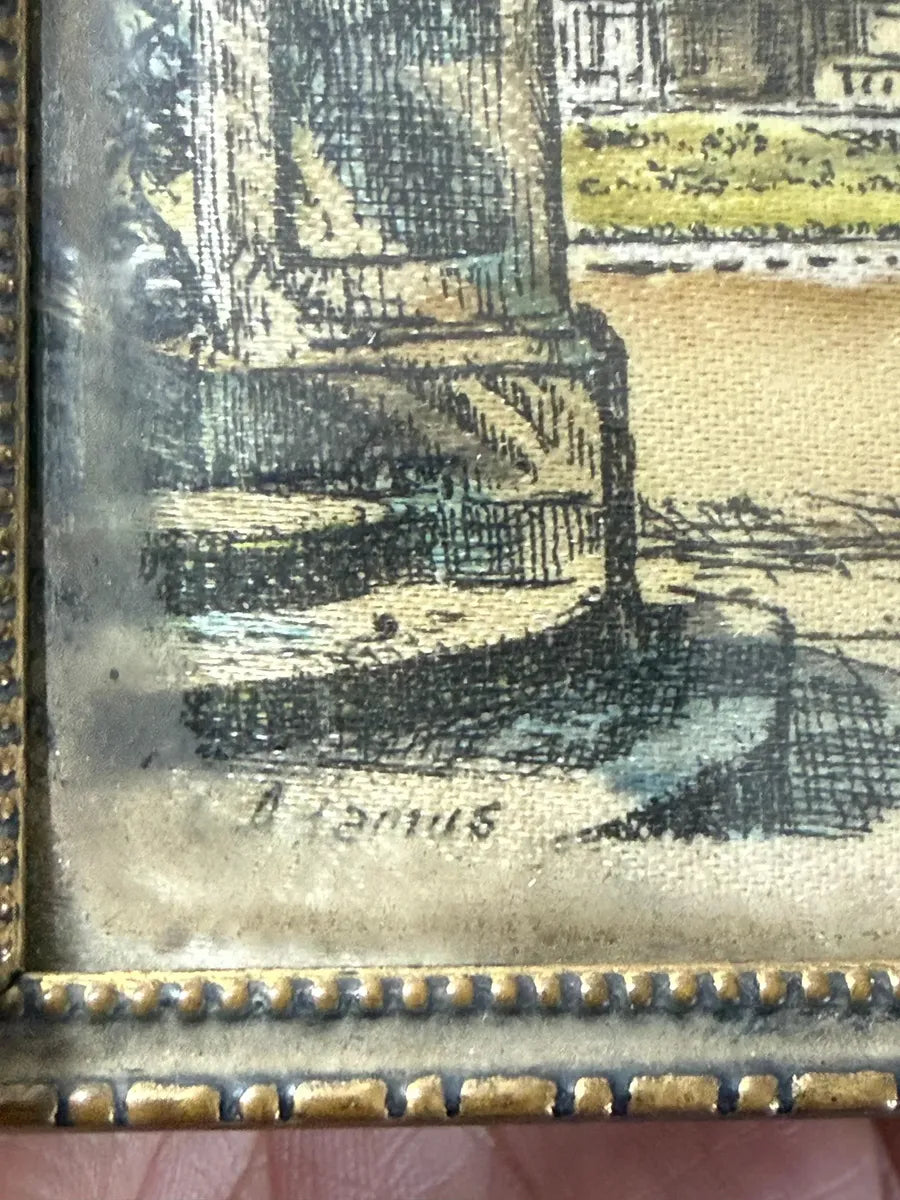 Porta Retrato Antigo Metal Dourado Palácio Schonbrunn Viena