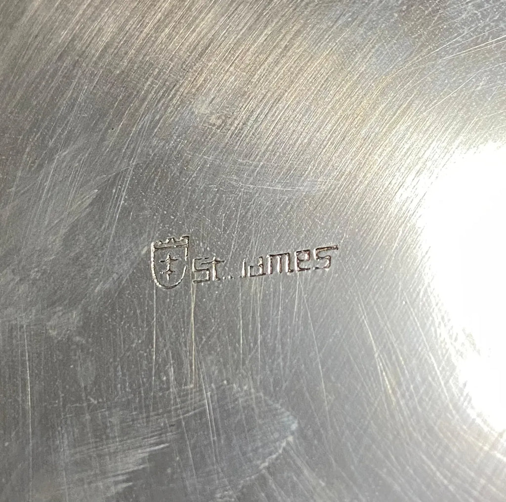 Antigo Descanso De Garrafa St. James Em Metal Prateado