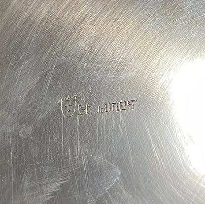 Antigo Descanso De Garrafa St. James Em Metal Prateado