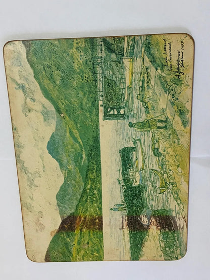 Placa Antiga Loch Lomond Escócia Assinada A. Jawdokimov 73 Escócia Antiga