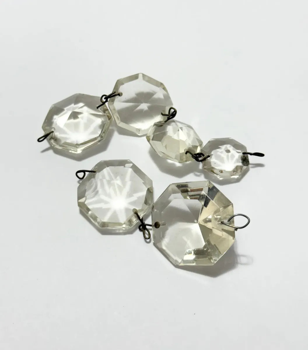 Cristais Lapidados Octogonais Diamante Para Lustre Antigo
