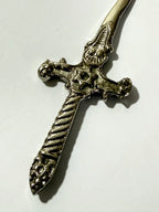 Abridor De Cartas Antigo Espada Medieval Metal Curva 16cm
