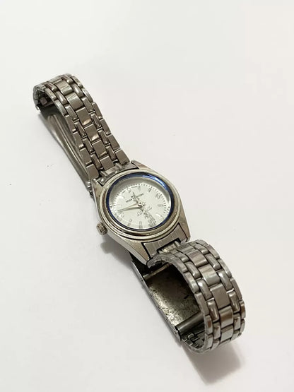 Relógio Antigo Orimet Prata Cristal Azul Japan Movt