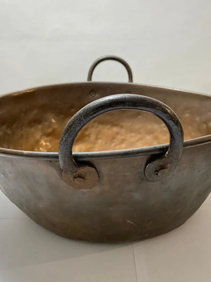 Caldeirão Antigo Em Cobre Com Alças 49cm