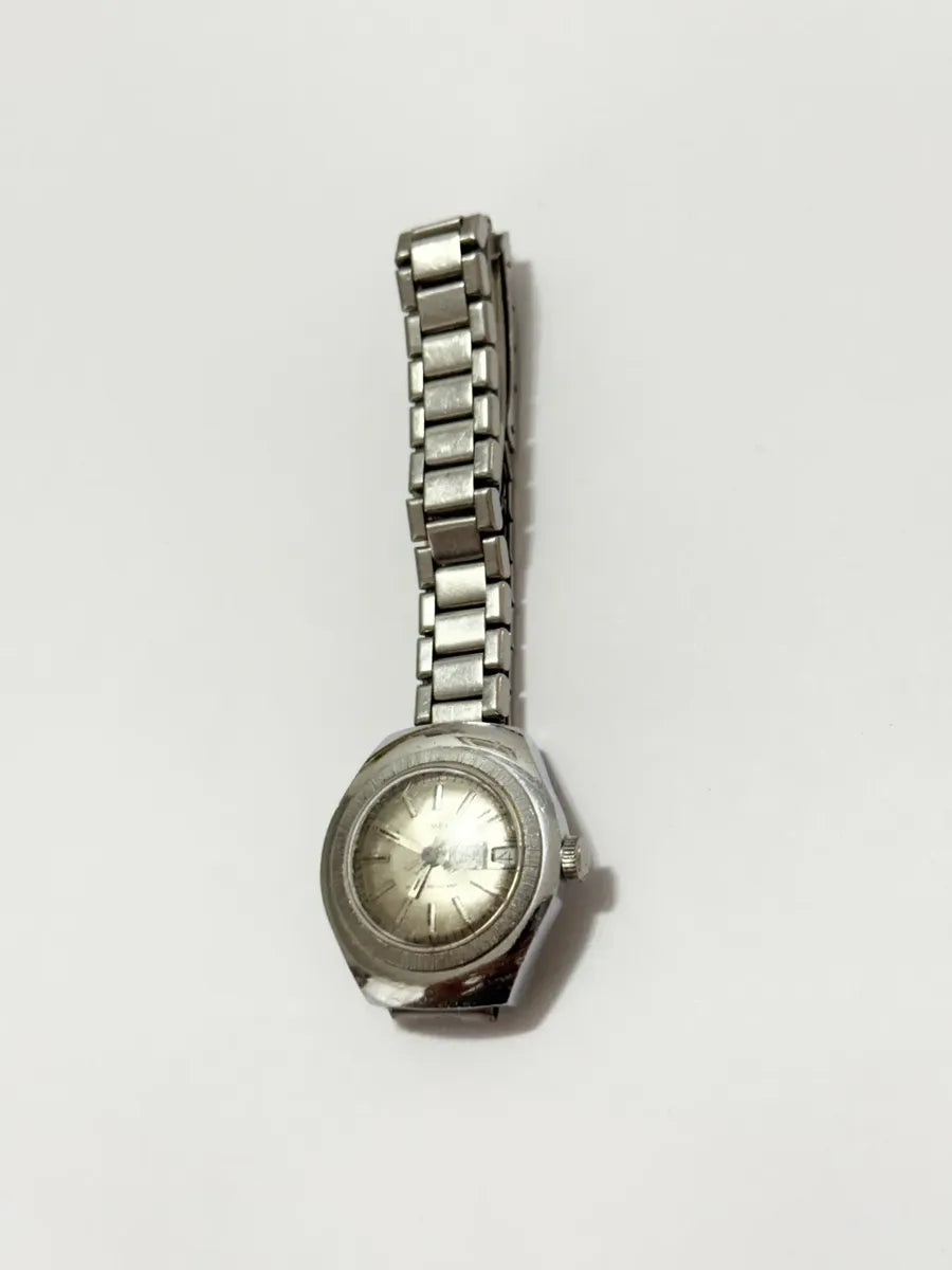 Relógio Timex Antigo Aço - Calendário Dia/data Prateado