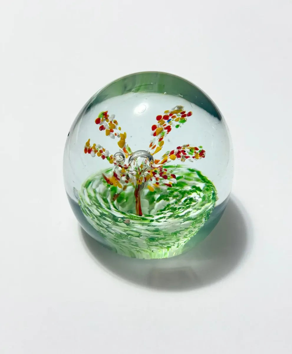 Peso De Papel Murano Árvore Colorida Em Vidro