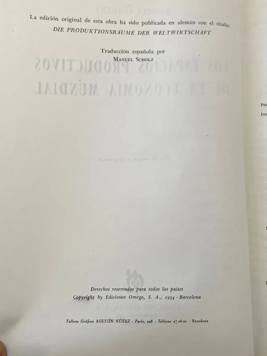 Livro Antigo Los Espacios Productivos Economia Mundial