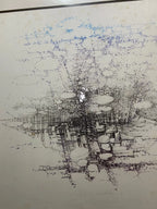 Quadro Gravura Abstrata Numerada Assinada Claude Loriou Única Marrom