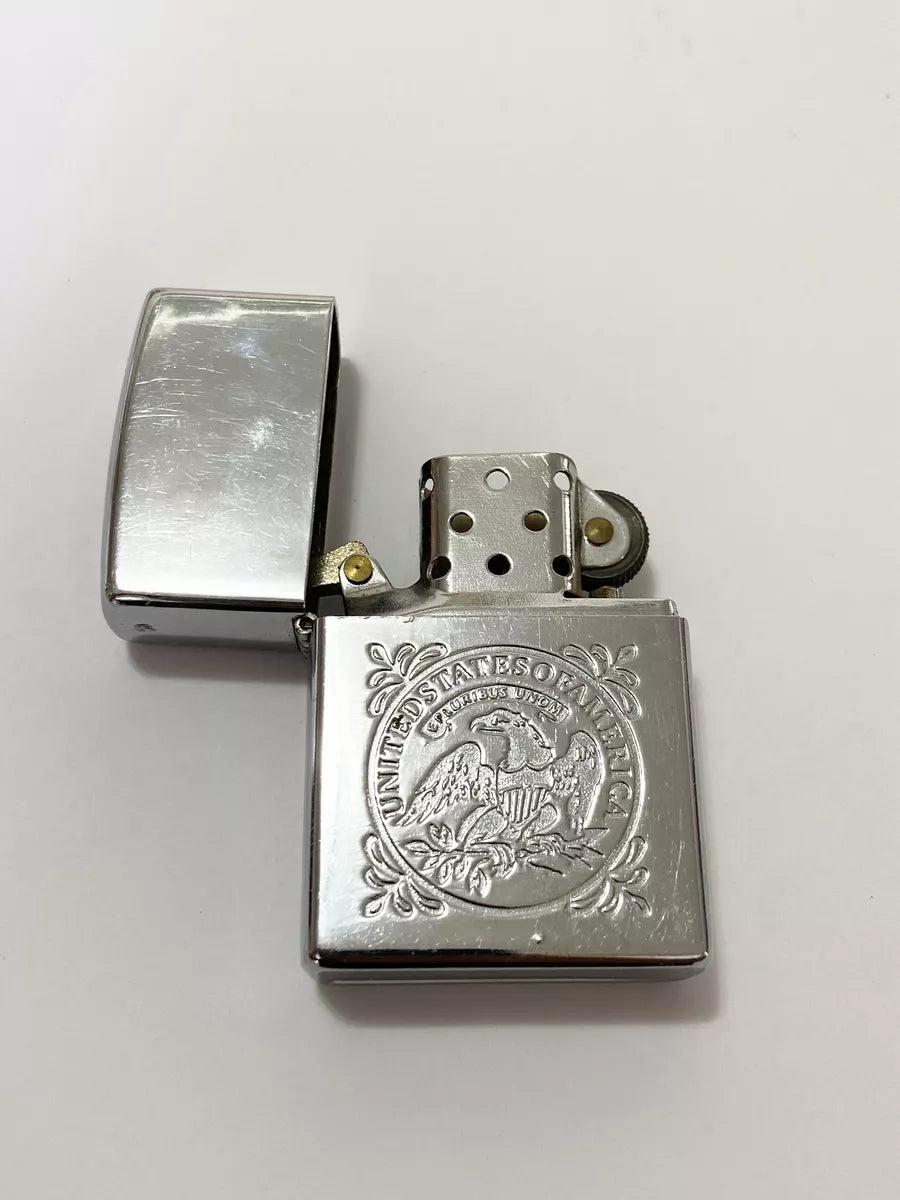 Isqueiro Antigo Prata Usa United States Of America