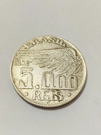 Moeda Antiga de prata 1937 santos dumont 5000 reis