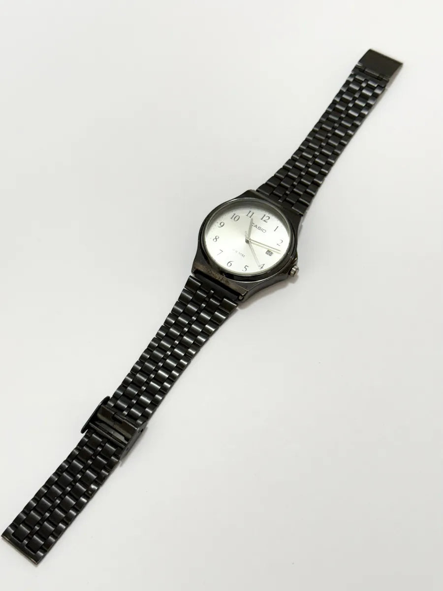 Relógio Casio Analógico Wr50m Calendário Pulseira Preta