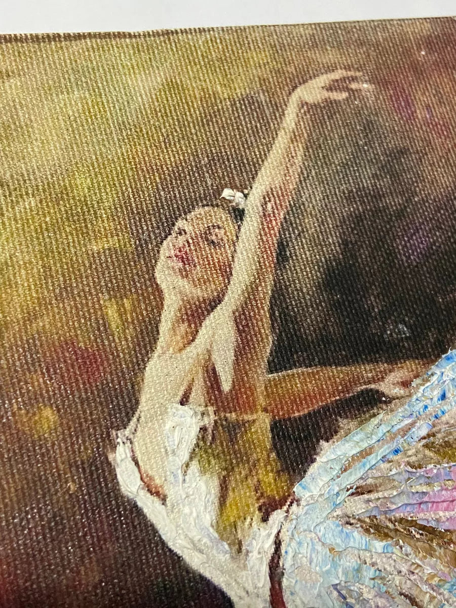 Quadro Bailarina Clássica Russa - Pintura A Óleo Antiga