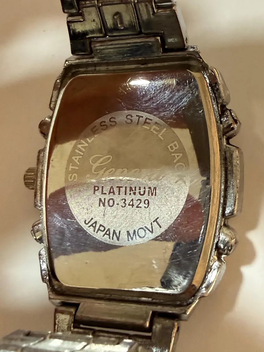 Relógio Geneva Platinum Cronógrafo Japan Movt Aço