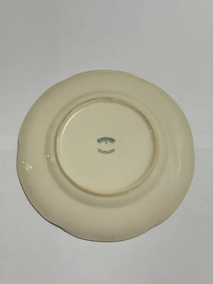 Prato Antigo Johnson Bros Chatsworth Azul Cerâmica Inglesa - Azul E Branco