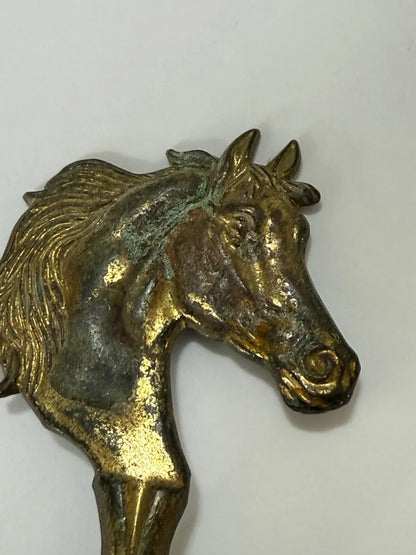 Puxador Antigo Cabeça De Cavalo Em Metal 10x6cm