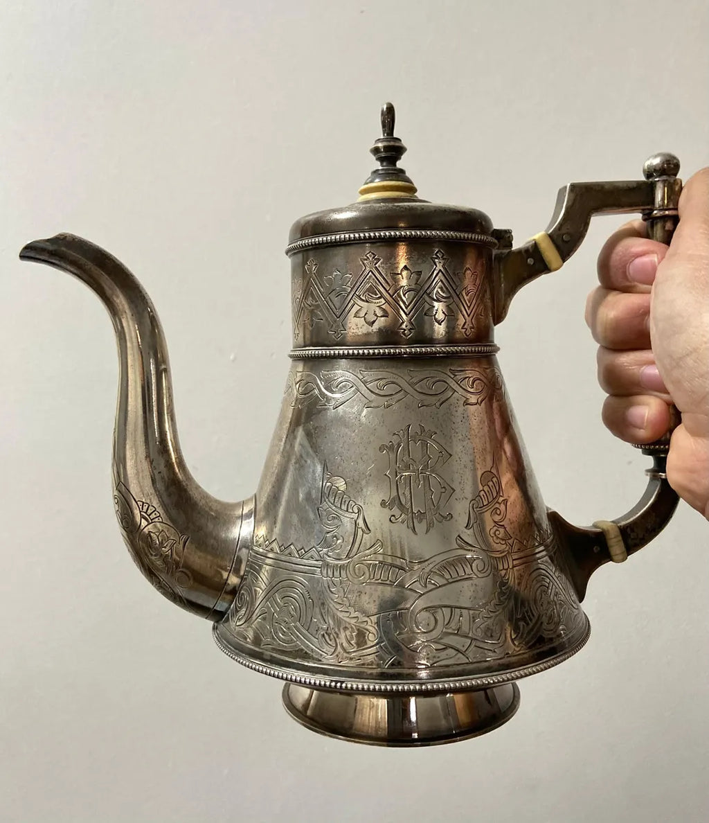 Antigo Bule Russo Imperial Em Prata 84 Zolotniks 1891 742g