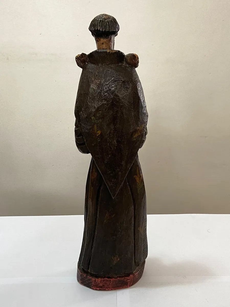 M.Milza - Arte Sacra - Antiga Escultura São Francisco Em Madeira