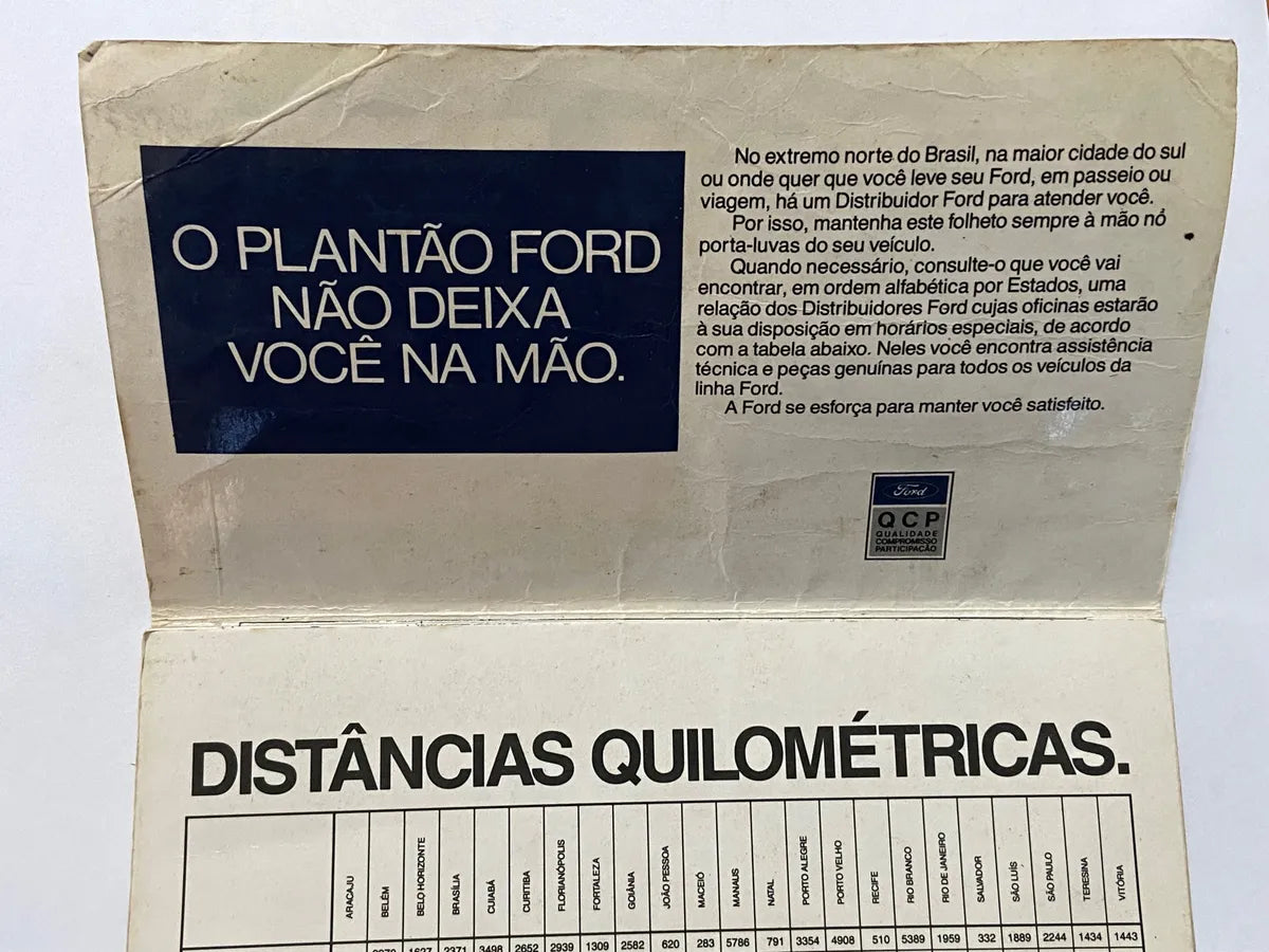 Folheto Antigo Folder Ford - Saia De Casa Tranquilo