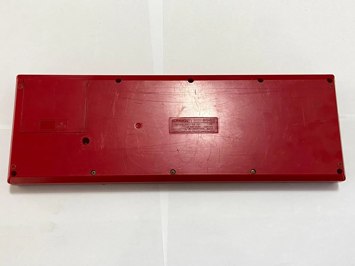 Teclado Antigo Casio Pt-82 Vermelho C/ Cartucho Rom Anos 80