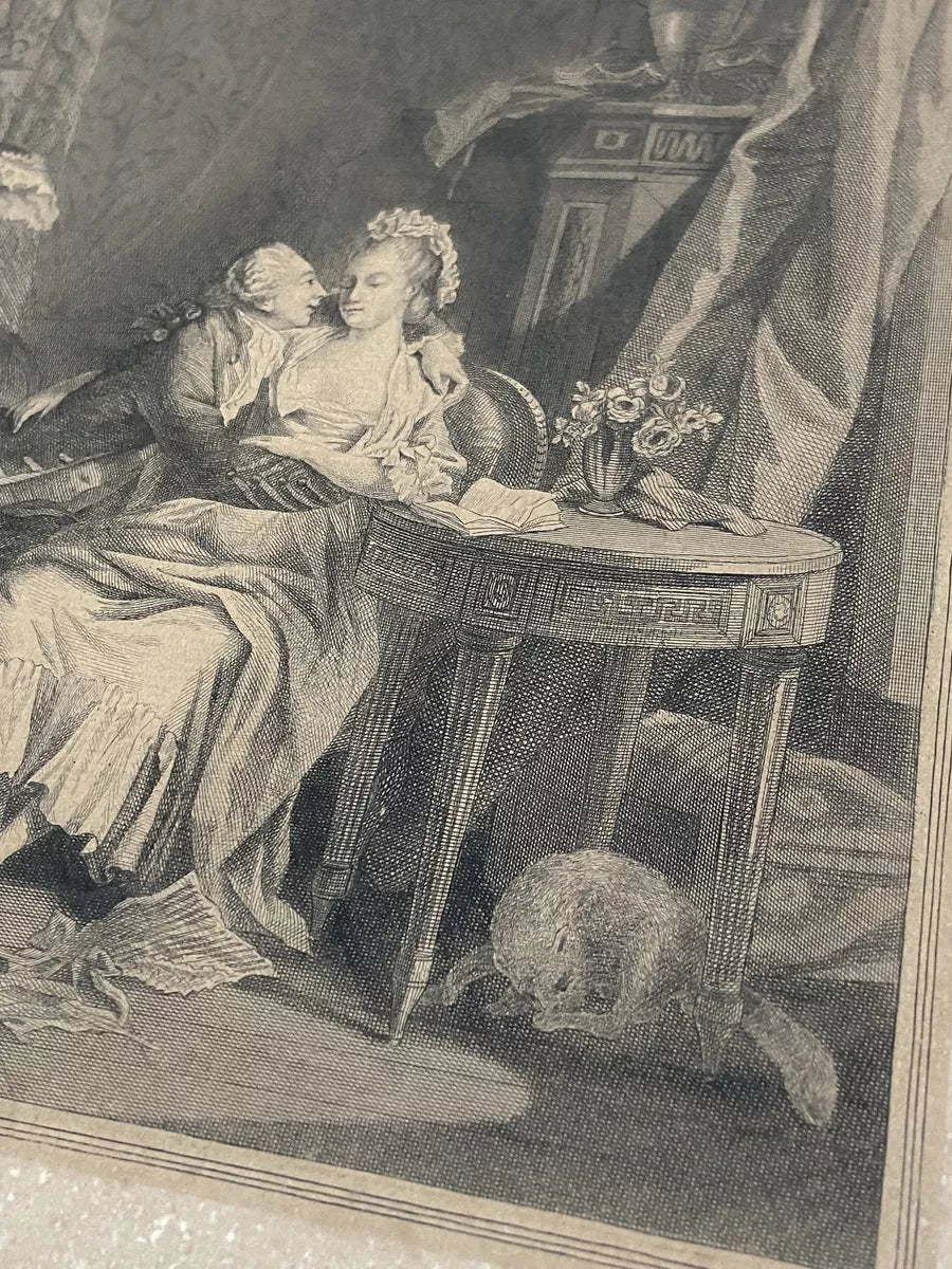 Gravura Antiga Romântica Sec. Xviii/xix Aristocracia França