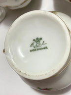 Antigo Jogo Porcelana Real Com Dourado - 3 Peças