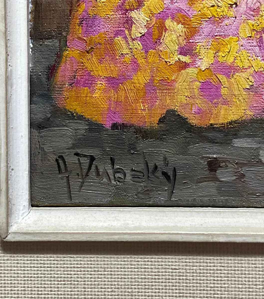 A. Dubsky - Quadro Antigo Óleo S/ Tela Cena Baiana Colonial