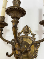Par De Arandelas De Parede Antigas Bronze 3 Braços Luís XV
