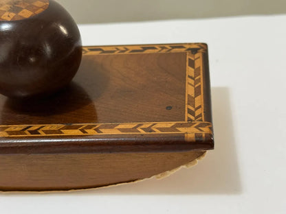 Carimbo Secador De Tinta Antigo Em Madeira Marchetaria