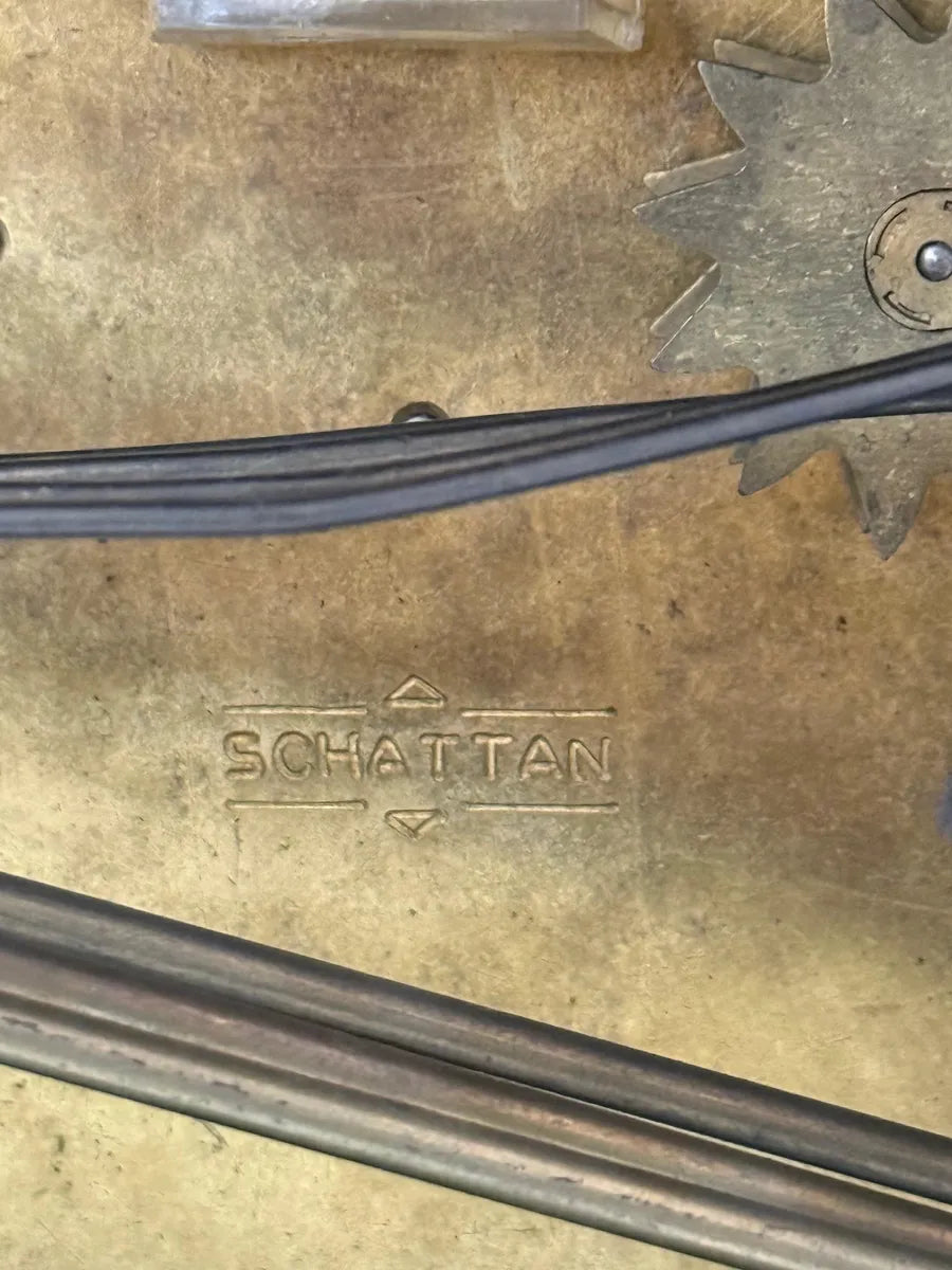 Relógio Antigo De Mesa Carrilhão Schattan Em Madeira Marrom