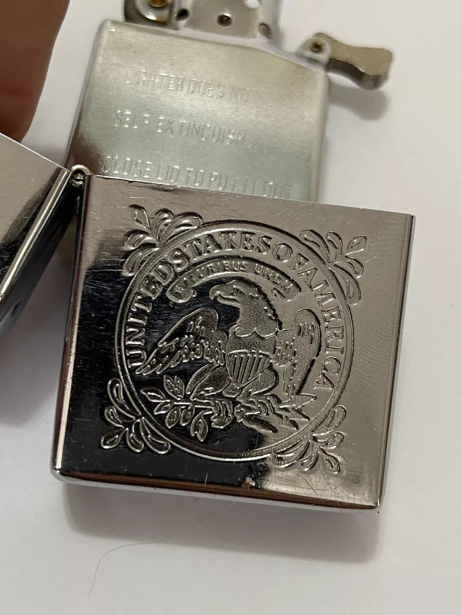 Isqueiro Antigo Prata Usa United States Of America