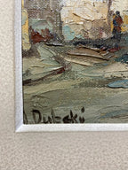 A. Dubsky - Quadro Antigo Óleo S/ Tela Rua Colonial