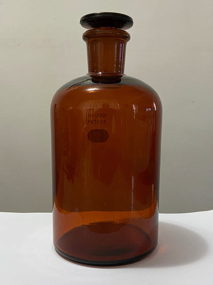 Antigo Frasco De Vidro De Farmácia Âmbar Marca Pyrex 1000ml
