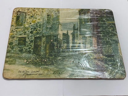 Placa Antiga Inglesa Arte De Alex Jawdokimow 1973 Cornualha Inglaterra Antiga