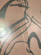 Quadro Antigo Arte Abstrata Com Figuras Estilizadas Déc 1960