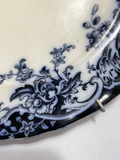 Antigo Prato De Faiança Inglesa Chatsworth K&c Late Mayers Azul