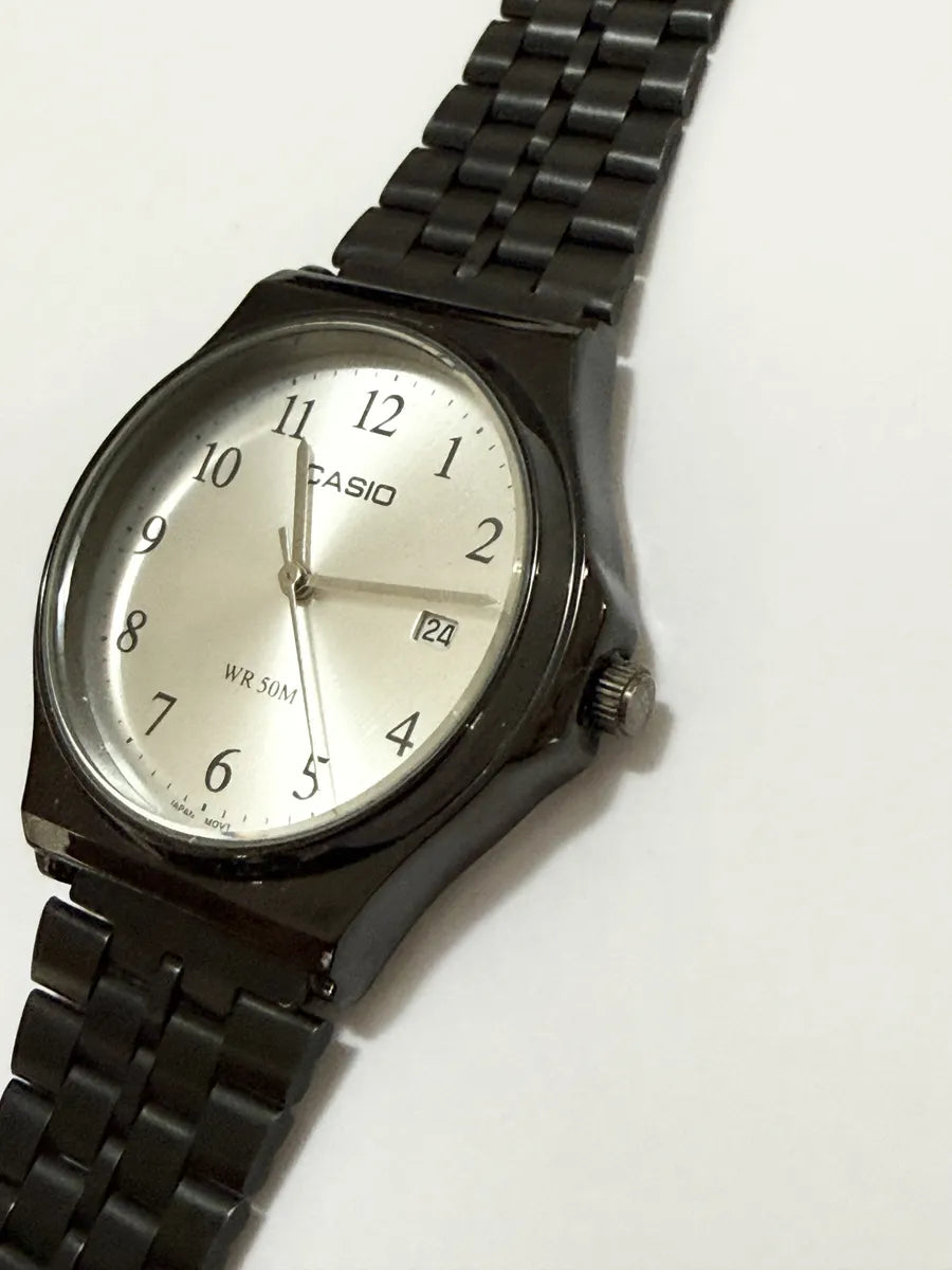 Relógio Casio Analógico Wr50m Calendário Pulseira Preta