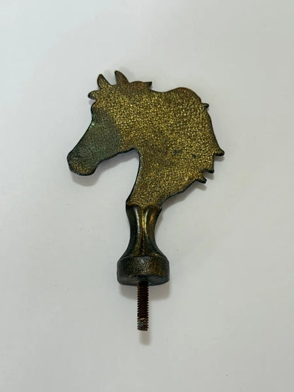 Puxador Antigo Cabeça De Cavalo Em Metal 10x6cm